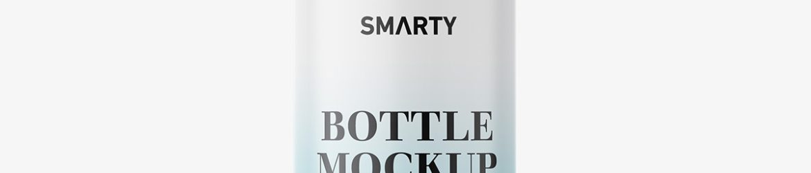 Clear bottle mockup with rounded screwcap mockup Clear bottle mockup with rounded screwcap mockup