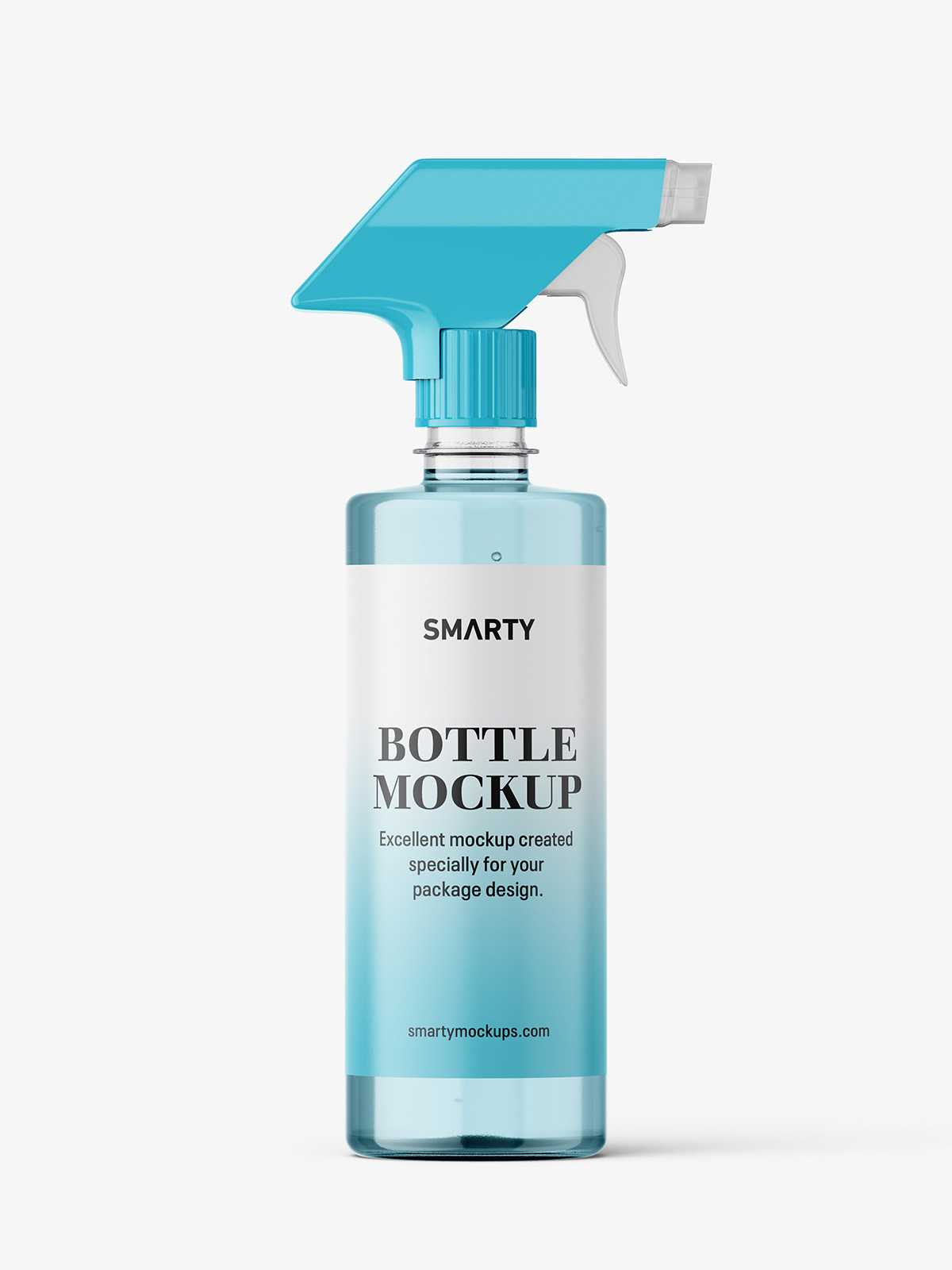 Clear bottle mockup with trigger spray mockup