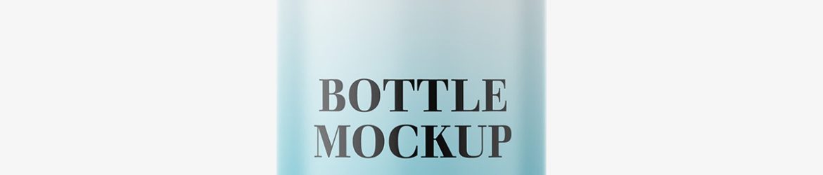 Clear bottle with child resistant cap mockup