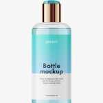 Clear bottle with disctop mockup