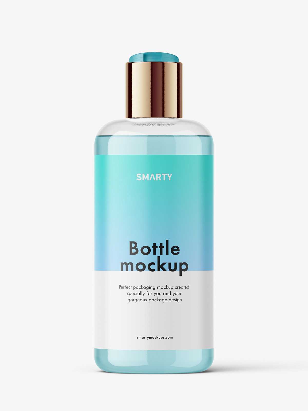 Clear bottle with disctop mockup