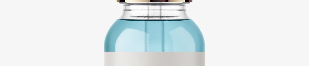 Clear bottle with dropper lid mockup