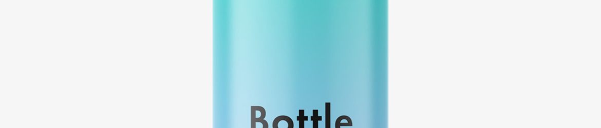 Clear bottle with flip top cap mockup