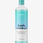 Clear bottle with flip top cap mockup