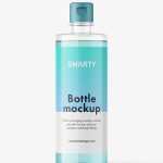 Clear bottle with flip top lid mockup