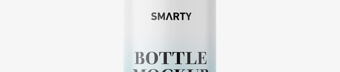 Clear bottle with pump dispenser mockup