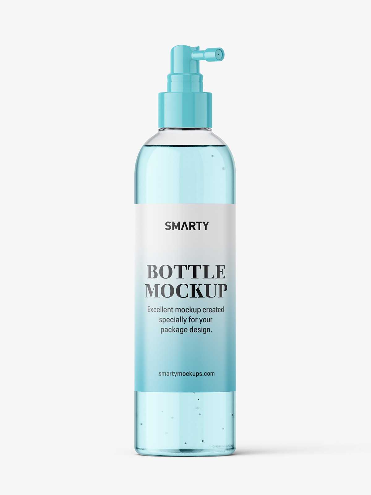 Clear bottle with pump dispenser mockup