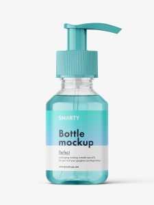 Clear bottle with pump mockup / 100 ml