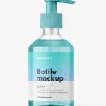 Clear bottle with pump mockup / 250 ml