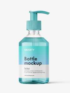Clear bottle with pump mockup / 250 ml