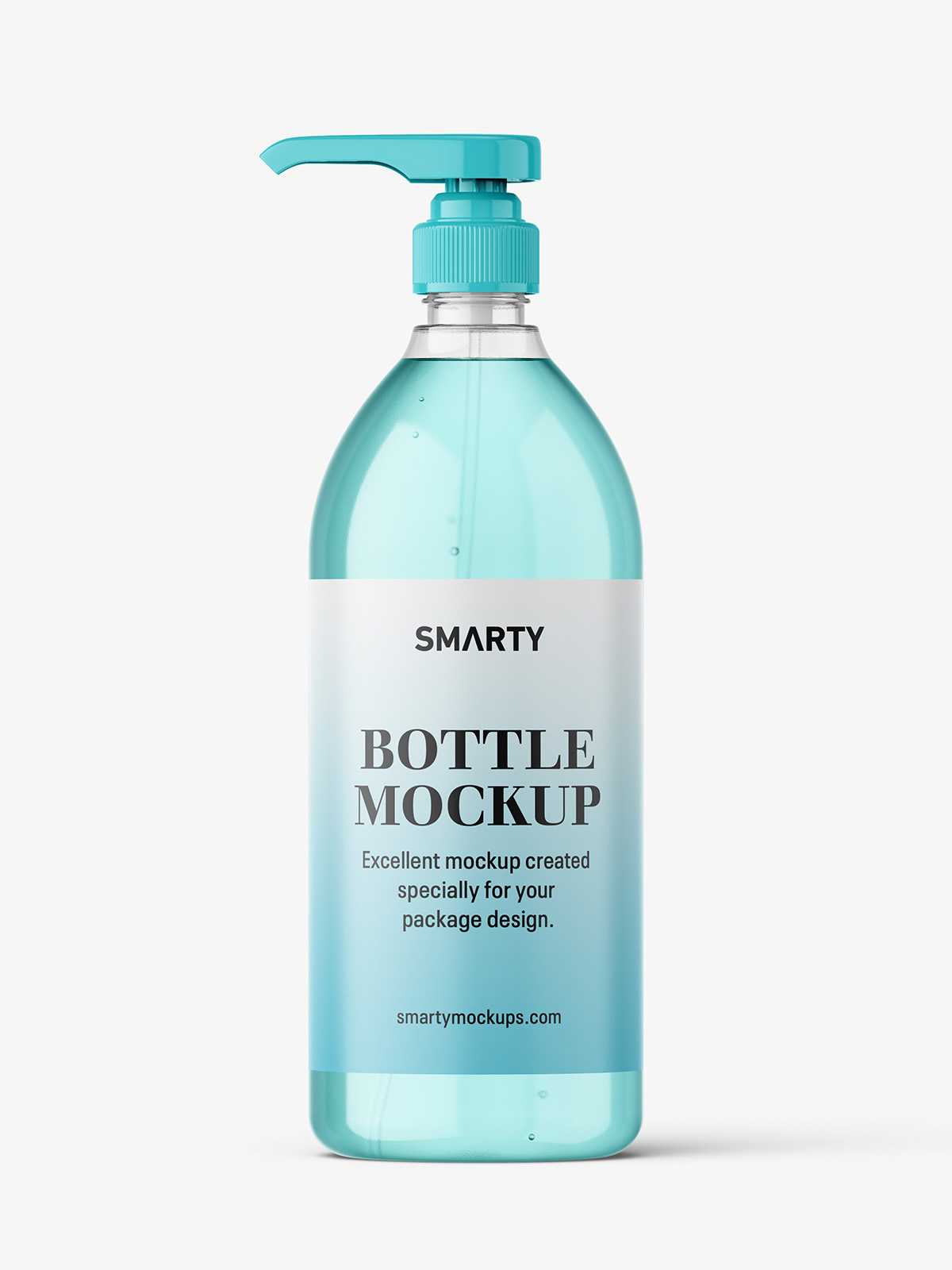 Clear bottle with pump mockup