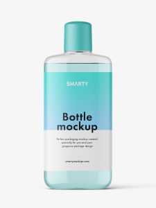 Clear bottle with rounded screwcap mockup