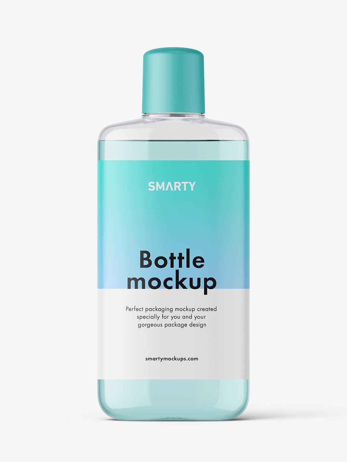 Clear bottle with rounded screwcap mockup