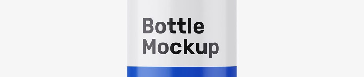 Clear bottle with tampered lid mockup