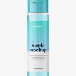 Clear bottle with wide flip top cap mockup