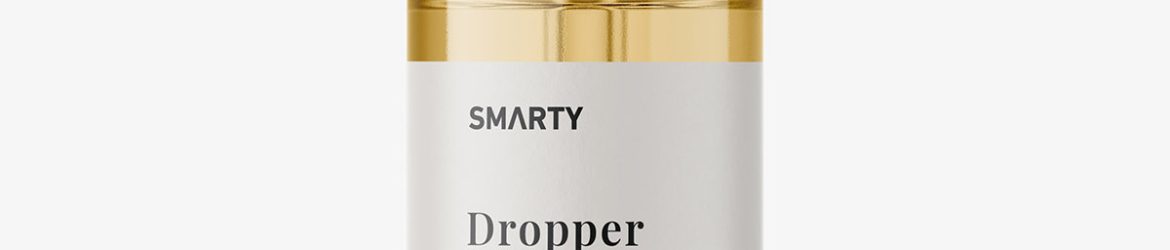 Clear button dropper bottle mockup