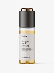 Clear button dropper bottle mockup