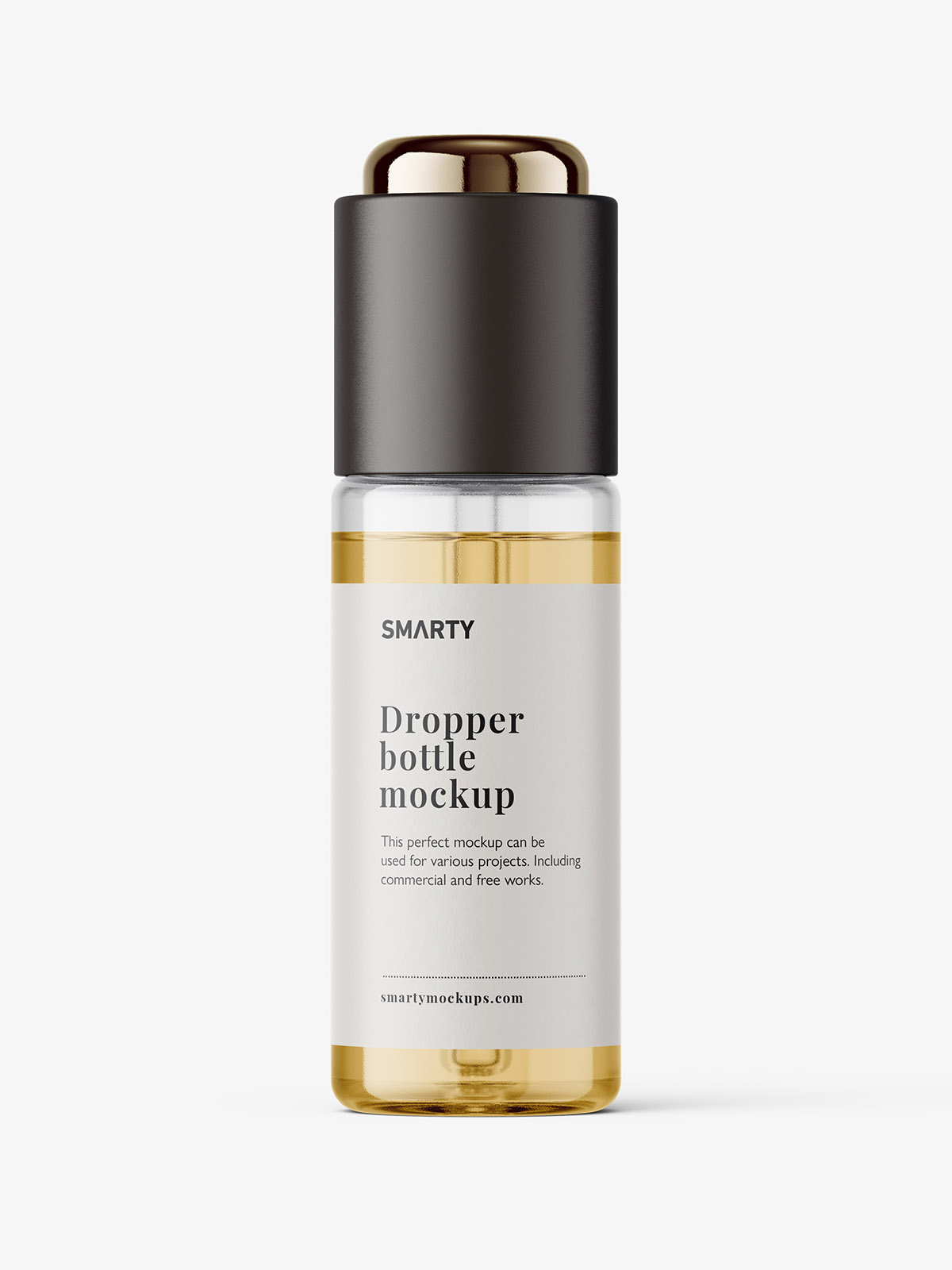 Clear button dropper bottle mockup