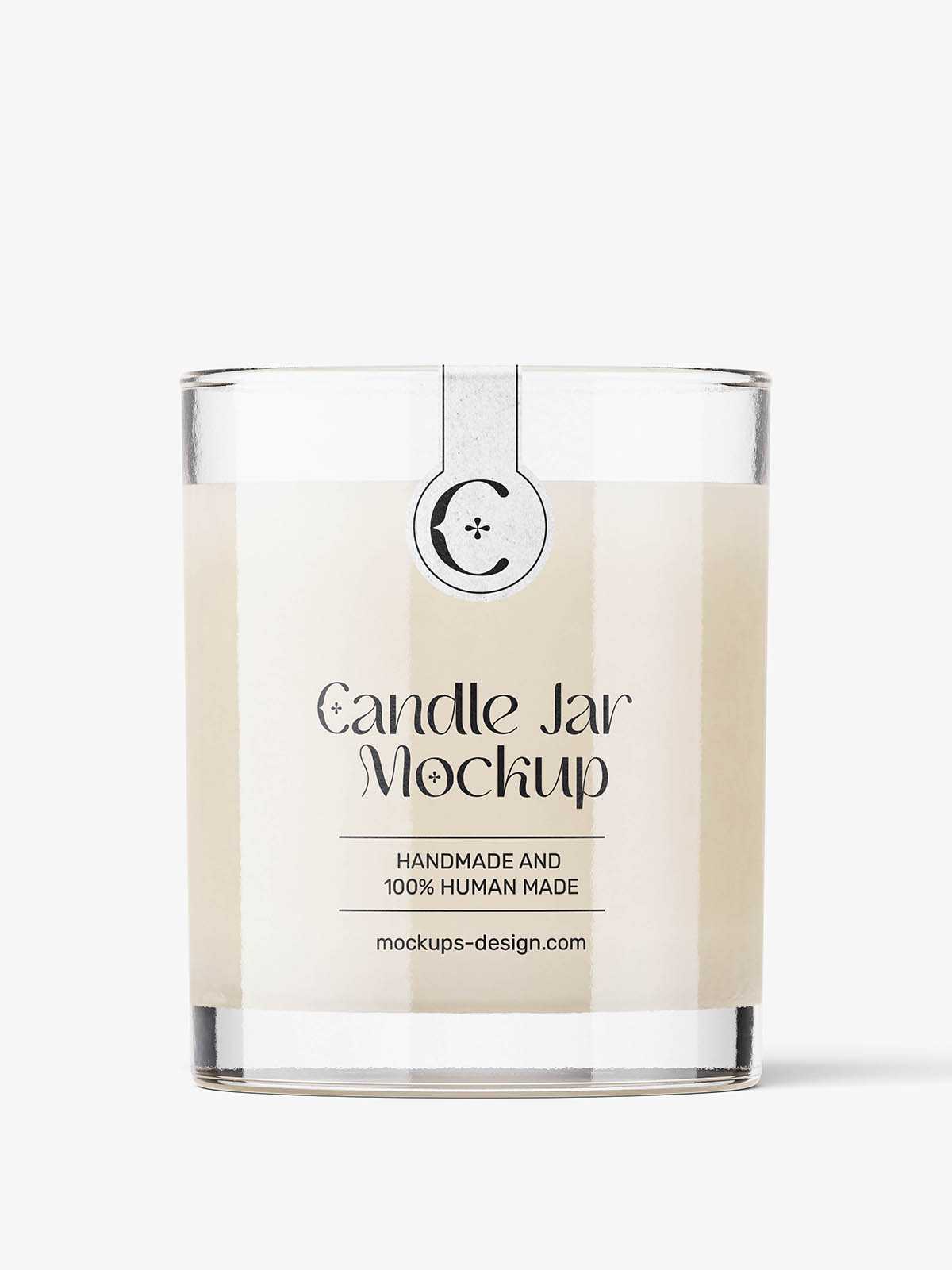 Clear candle jar mockup