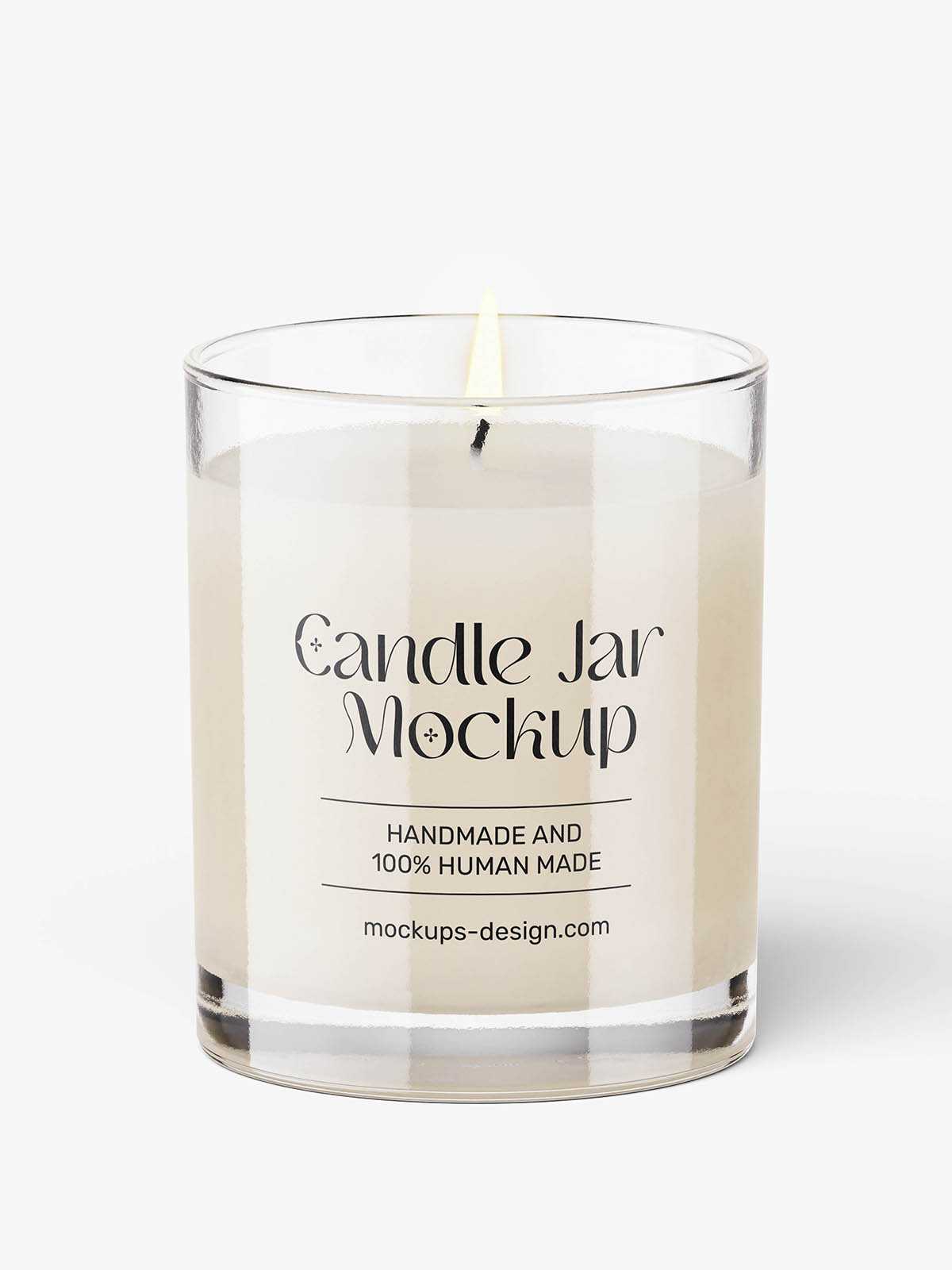 Clear candle jar mockup