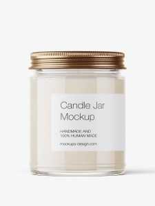 Clear candle jar mockup