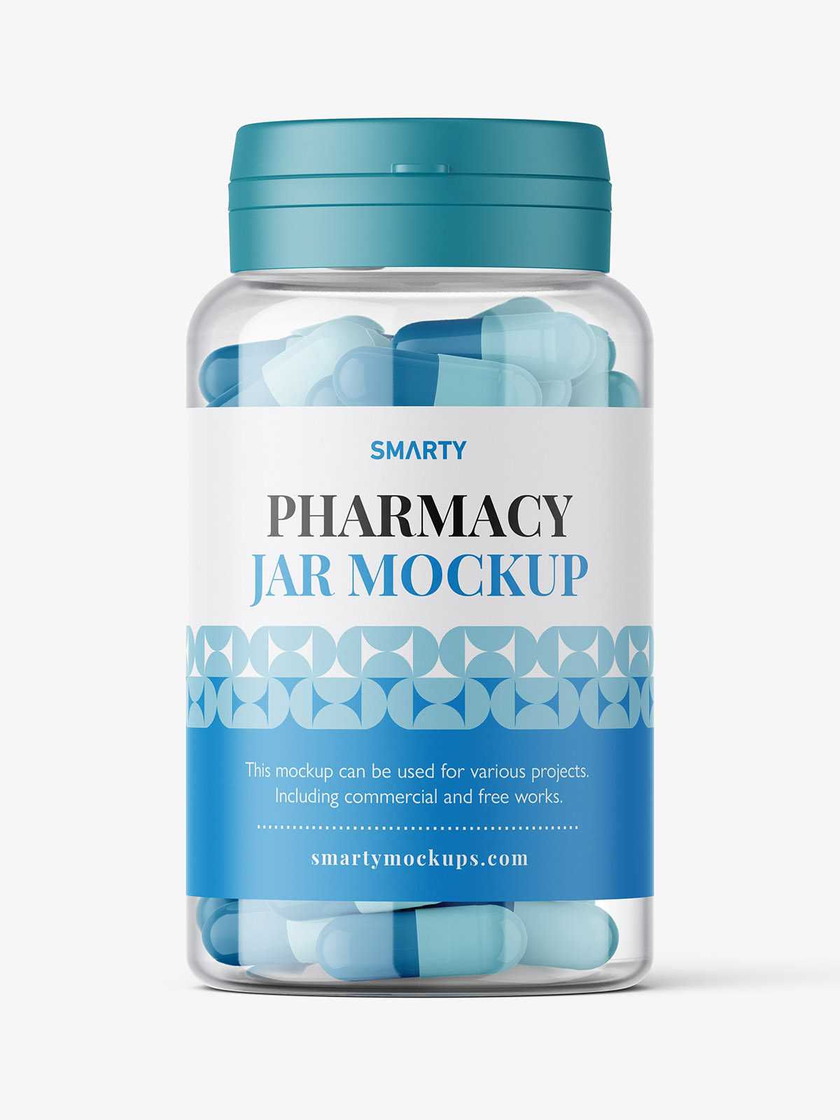 Clear capsules jar mockup