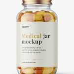 Clear capsules jar mockup