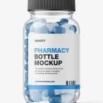 Clear capsules jar mockup