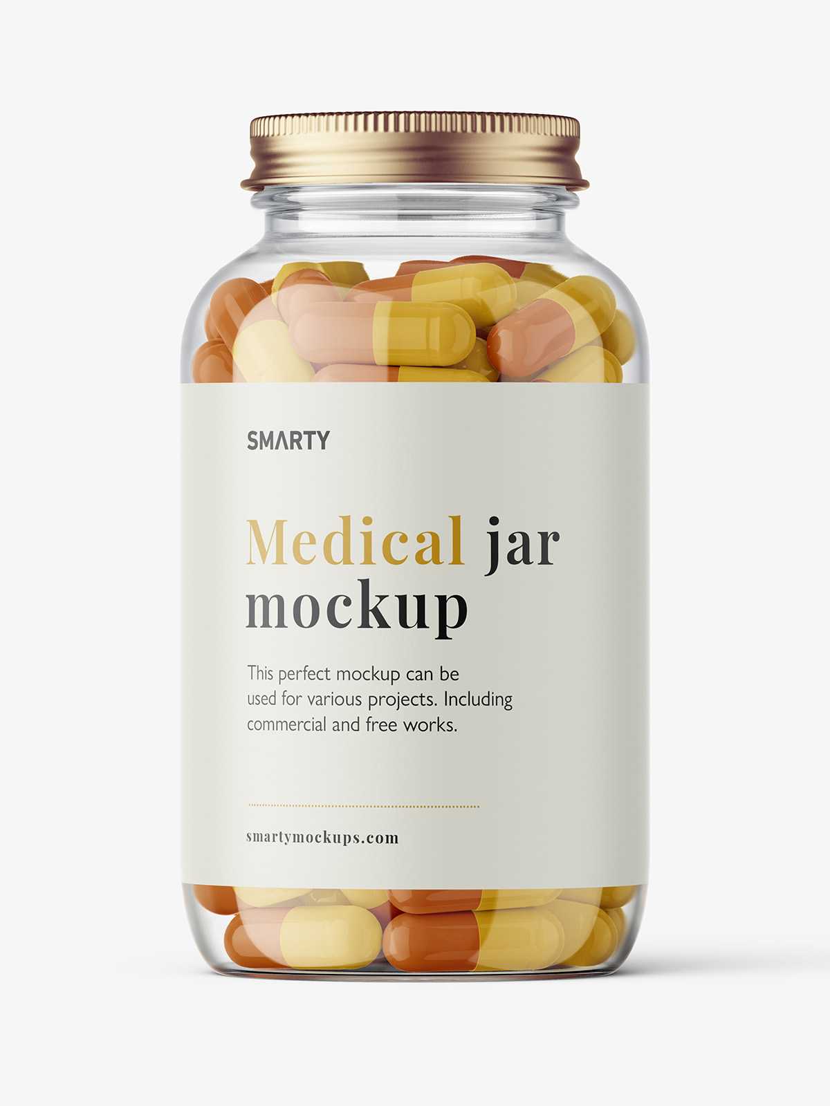Clear capsules jar mockup