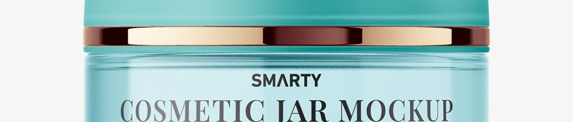 Clear cosmetic jar mockup Clear cosmetic jar mockup