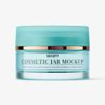 Clear cosmetic jar mockup