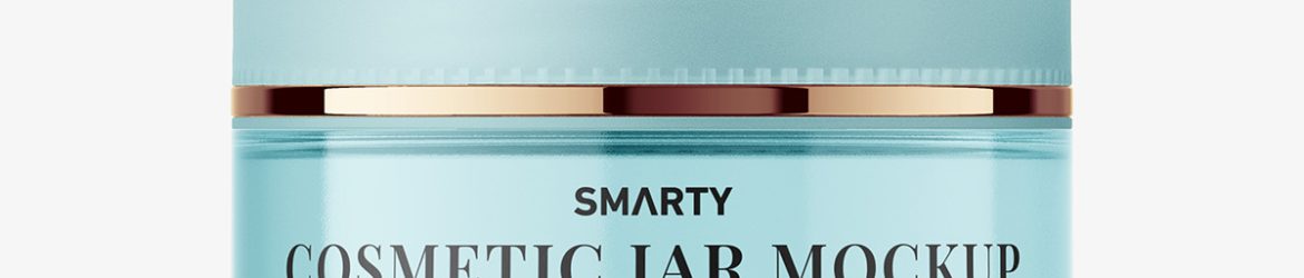 Clear cosmetic jar mockup