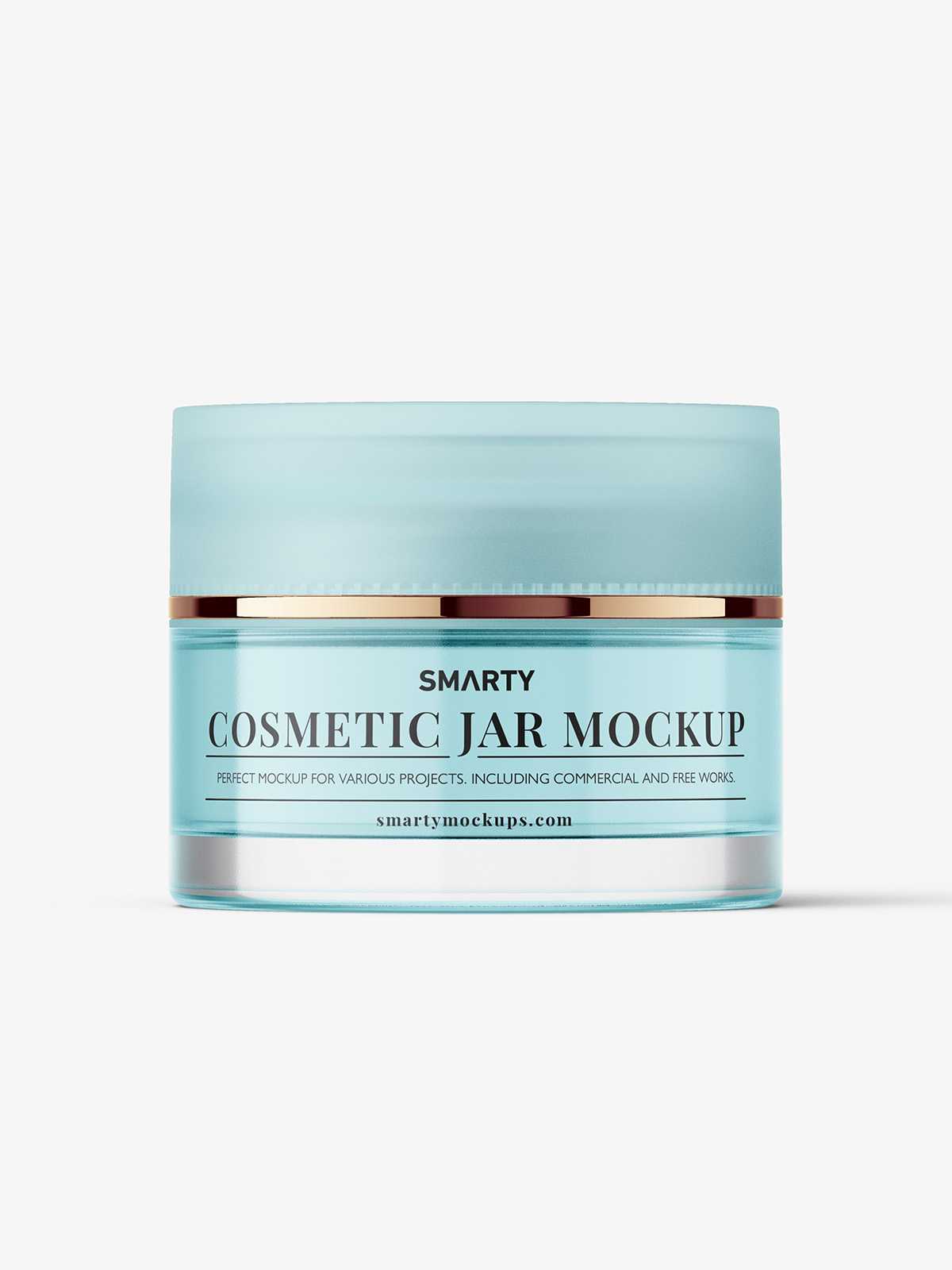 Clear cosmetic jar mockup