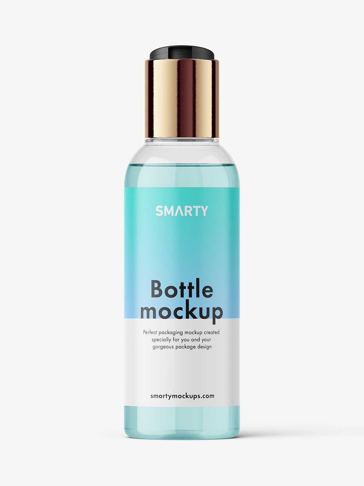 Clear disc top bottle mockup