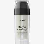 Clear double chamber bottle mockup