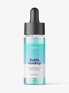 Clear dropper bottle mockup