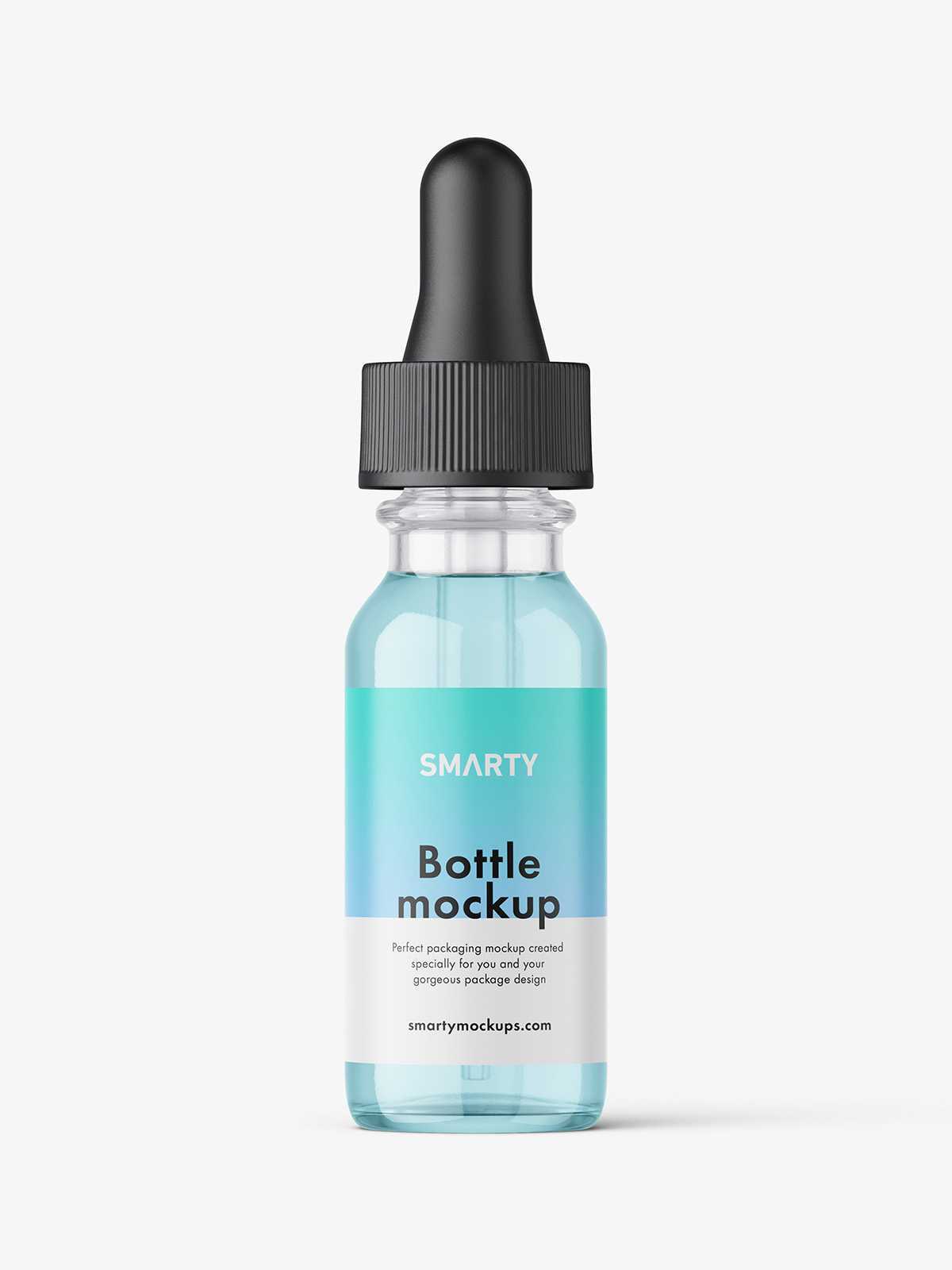 Clear dropper bottle mockup