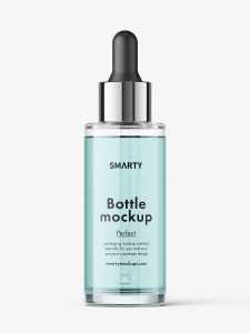 Clear dropper bottle mockup