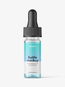 Clear dropper bottle mockup