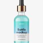 Clear dropper bottle mockup