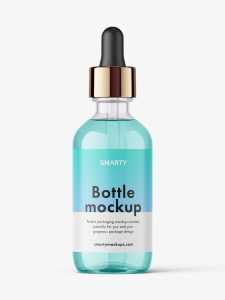 Clear dropper bottle mockup