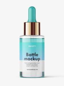 Clear dropper bottle mockup