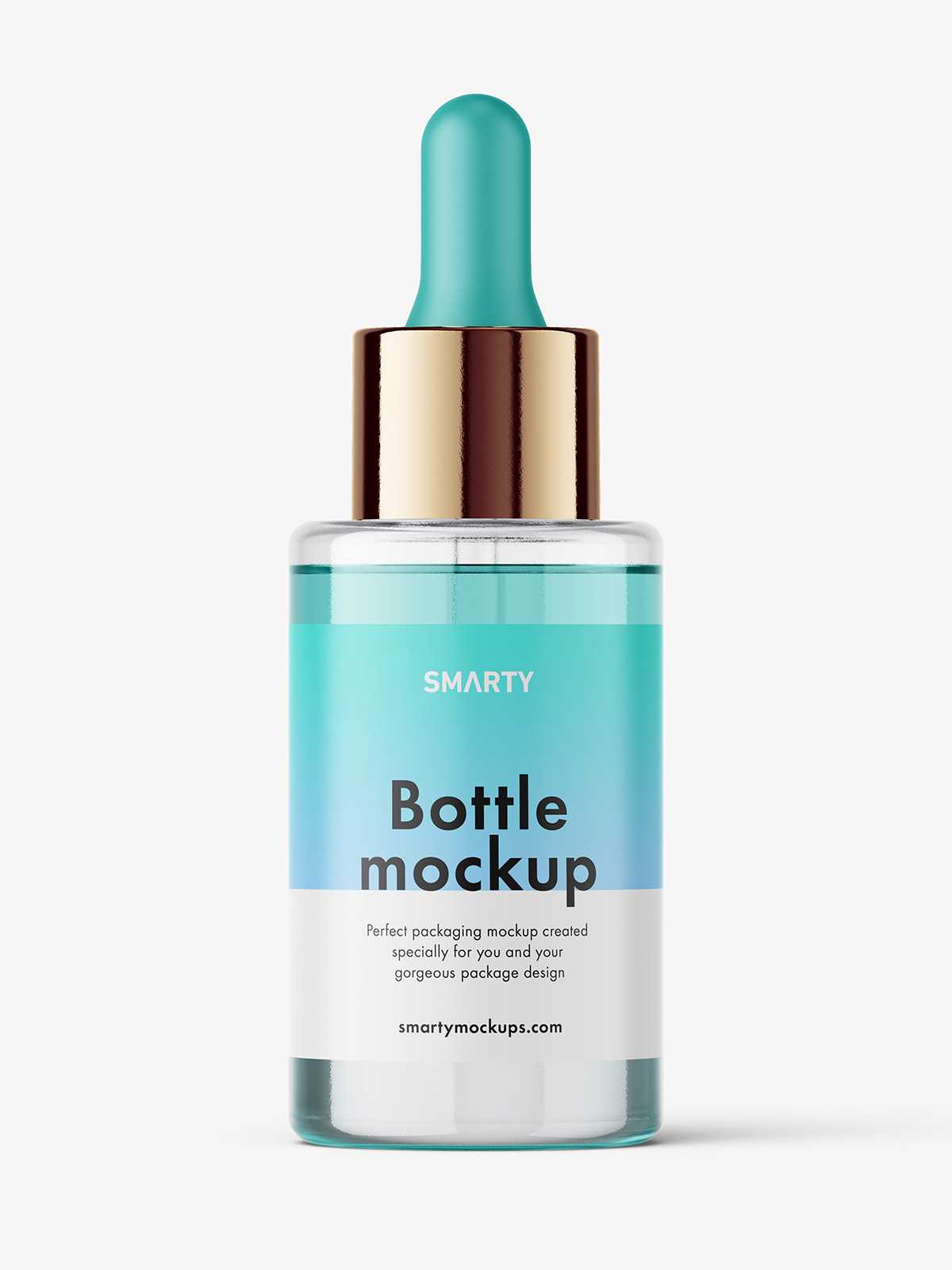 Clear dropper bottle mockup