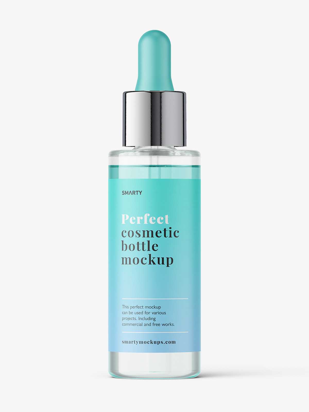 Clear dropper bottle mockup