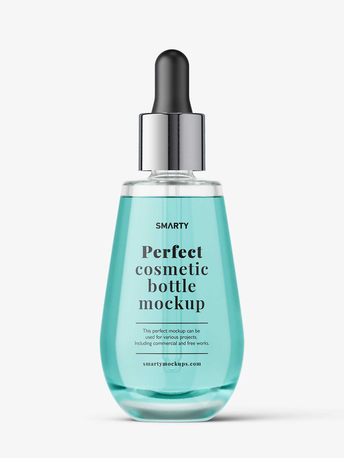 Clear dropper bottle mockup