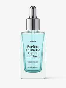 Clear dropper bottle mockup