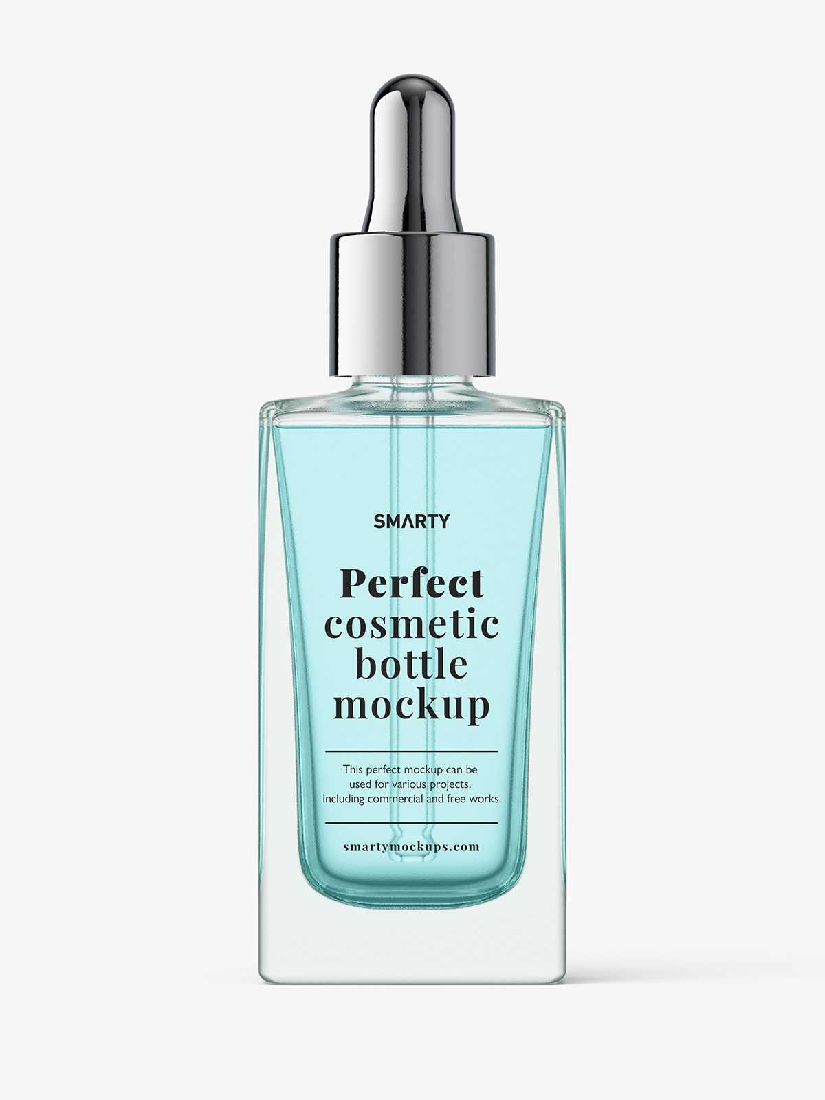 Clear dropper bottle mockup