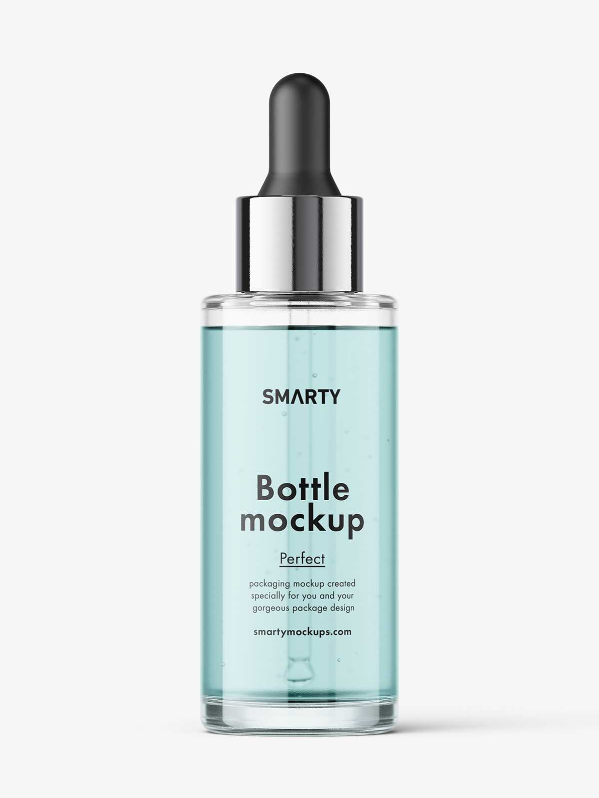Clear dropper bottle mockup