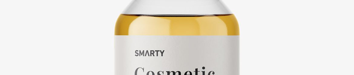 Clear essential oil bottle mockup