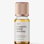 Clear essential oil bottle mockup